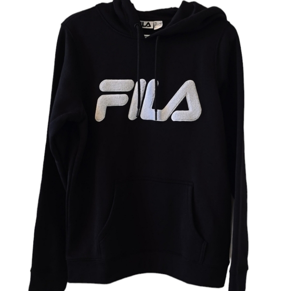 FILA WOMEN'S BLACK SIGNATURE PULLOVER HOODIE SIZE SMALL - Picture 1 of 16